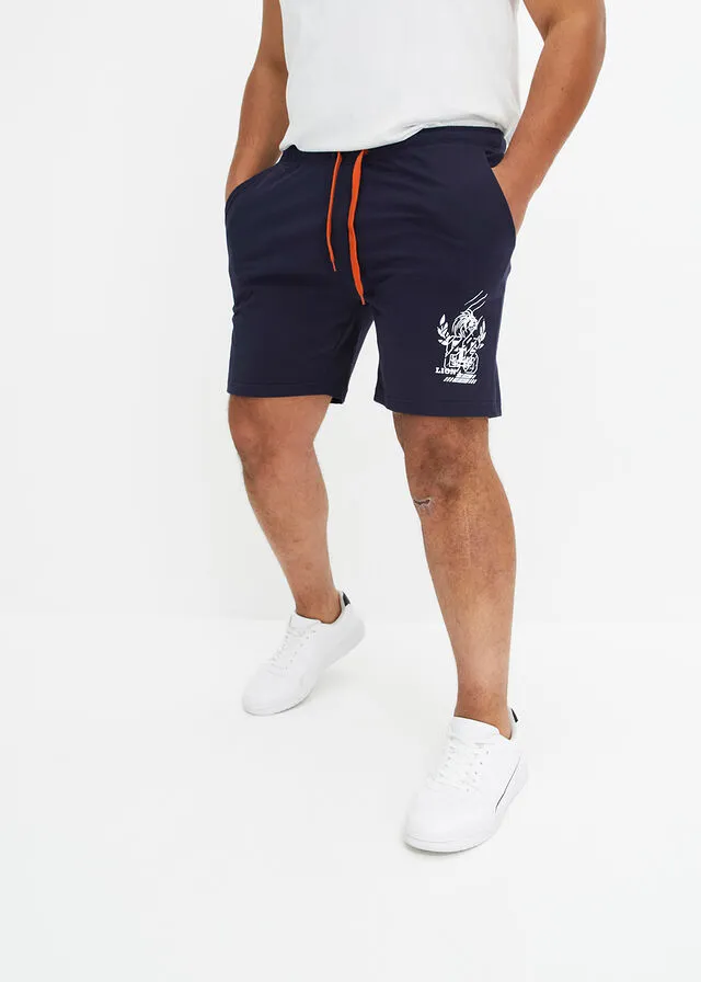 Pantalón corto de punto (2 unidades) azul marino+azul petróleo